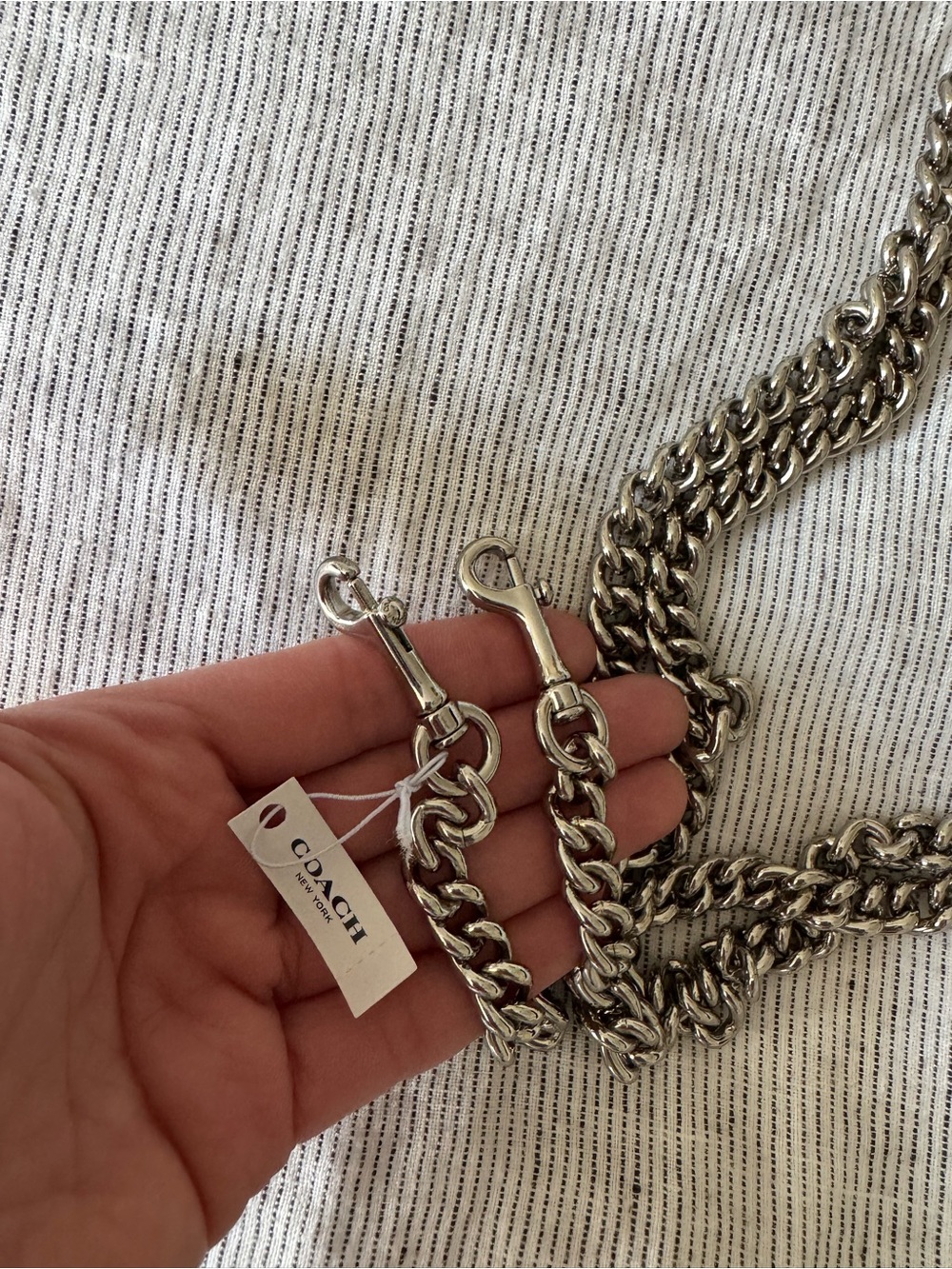 COACH Silver Chain Crossbody Strap - Picture 3 of 3